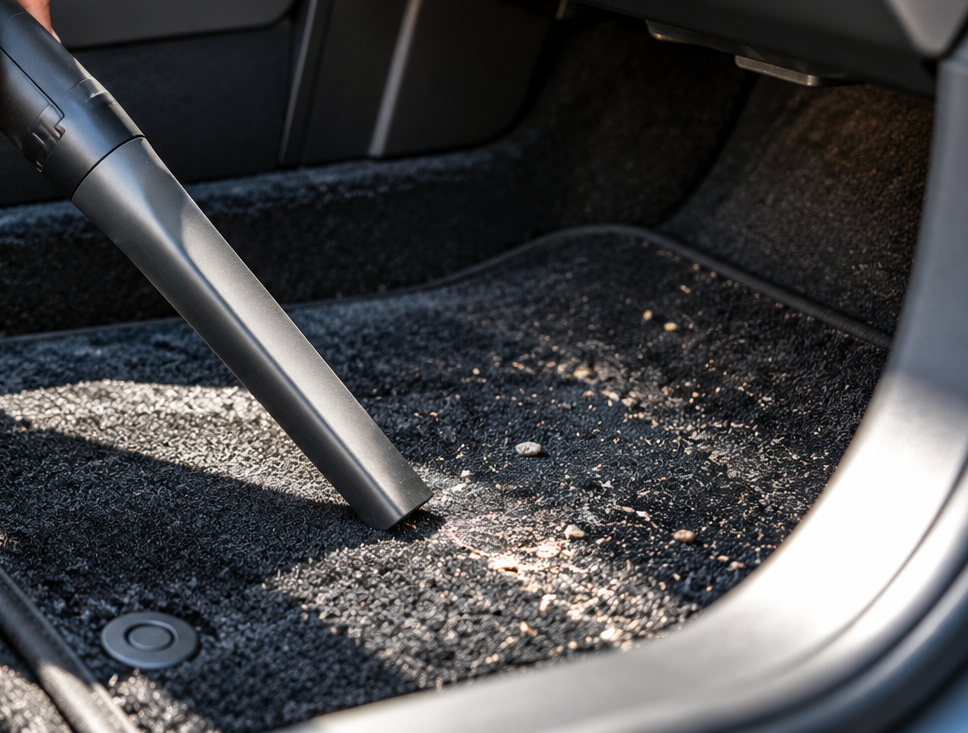 Aspiration des tapis et moquettes d'un véhicule